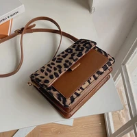 designer classical leopard flap crossbody messenger bags for women 2022 travel pu leather ladies simple shoulder purses handbag