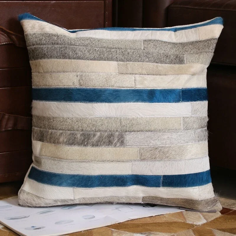 

Cowhide stitching pillow