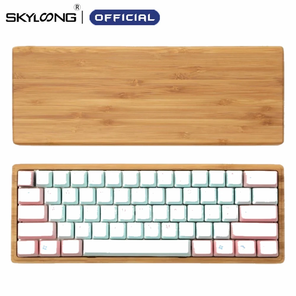 

SKYLOONG Bamboo Mechanical Keyboard Case With Lid 61 Keys 60% Wooden Stabilizer GK61 SK61 Compatible RK61 Kailh Cherry Keyboards