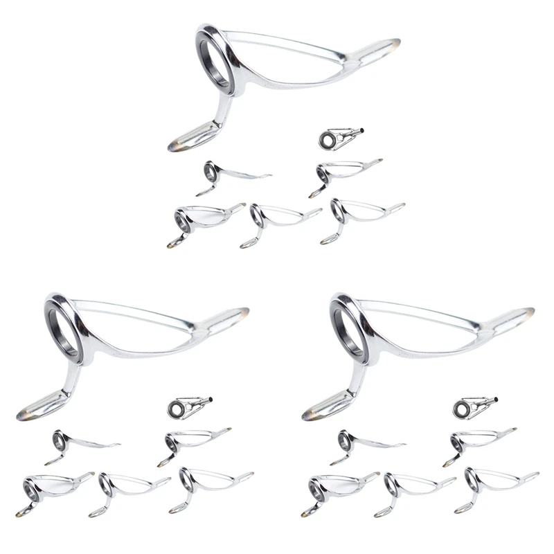 

21X Fishing Rod Repair Kit Rod Tip Repair Kit Spinning Casting Fishing Rod Guides Replacement Set Steel Ceramic Ring