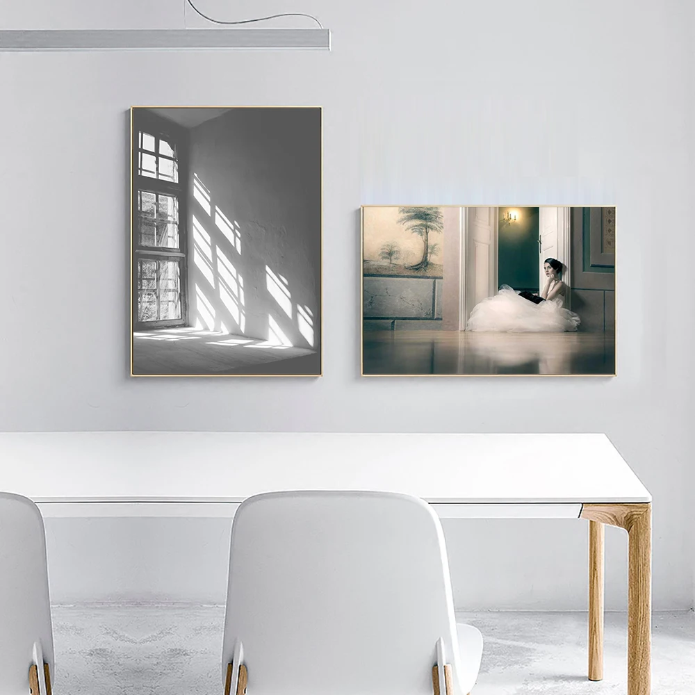 

Ballet Dancer Wall Art Print Poster Black and White Decorative Painting Nordic Canvas Poster Hanging Paintings Studio Murals