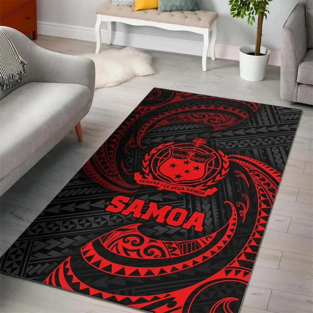 HX Fast Samoa Area Rug Полинезийский энтузиазм Татуировка узор 3D печатные ковры для