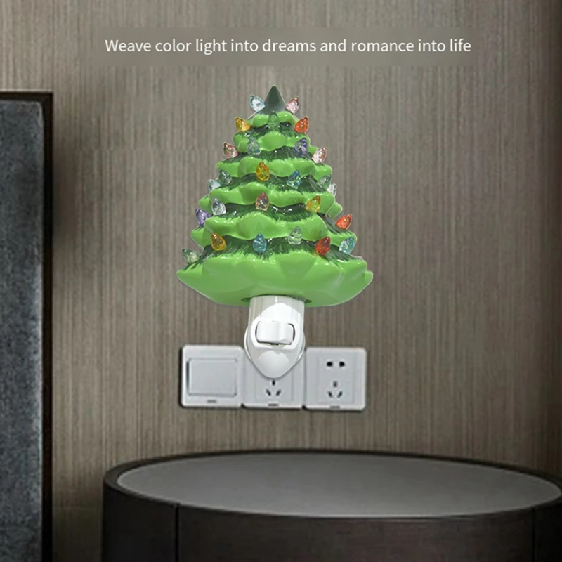 

1 Piece Christmas Night Light Christmas Gift For Family And Friend Green US Plug