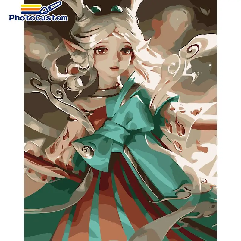 

PhotoCustom Oil Painting By Number Portrait Drawing On Canvas DIY Pictures By Numbers Kits Hand Painted Paintings Home Decor