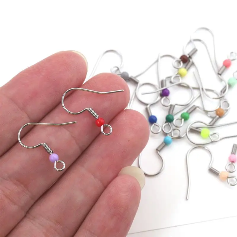 20-50 штук накладок для серьги из нержавеющей стали с крючками для ушей для ювелирных изделий с бусинами DIY аксессуарами.