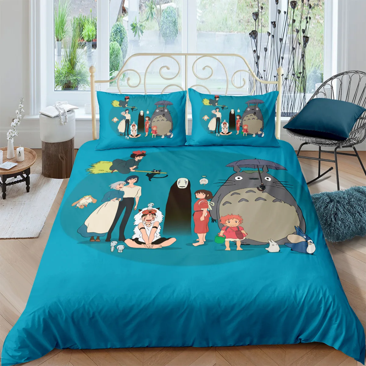 

Totoro Cartoon Gift Anime Bed Linen Quilt Duvet Cover Sets Home Decor Twin Single Queen King Size