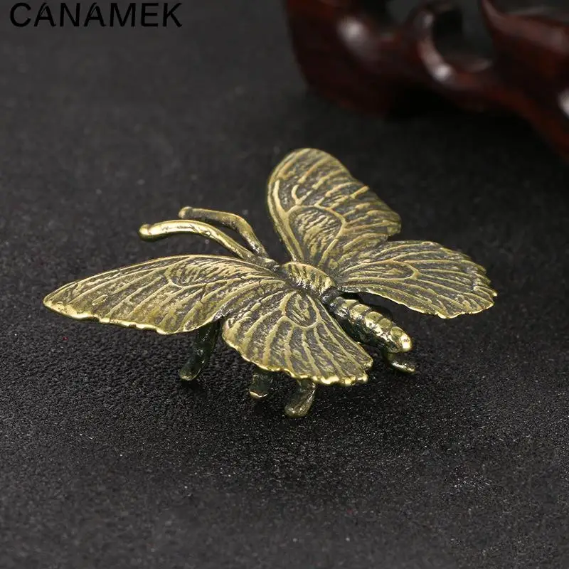 

Pure Copper Butterfly Ornaments Figurines Table Ornaments Retro Zodiac Animal Figurines Miniature Tea Pet Home Decoration Crafts