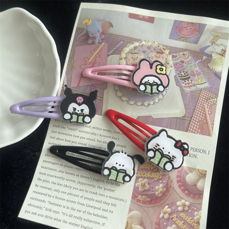 

Симпатичный Sanrio Bb клипса HelloKitty челка клипса Kuromi My Melody в форме капли воды заколки для волос для девочек и детей аксессуары для волос подарки