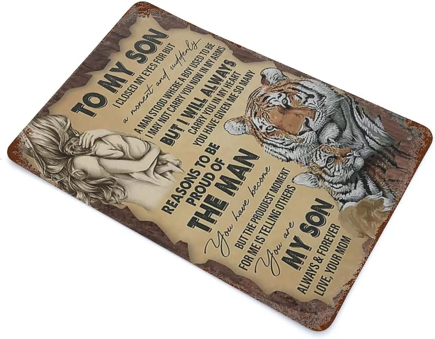 Металлическая жестяная табличка Anique для моему сыну я всегда носить тебе в моем