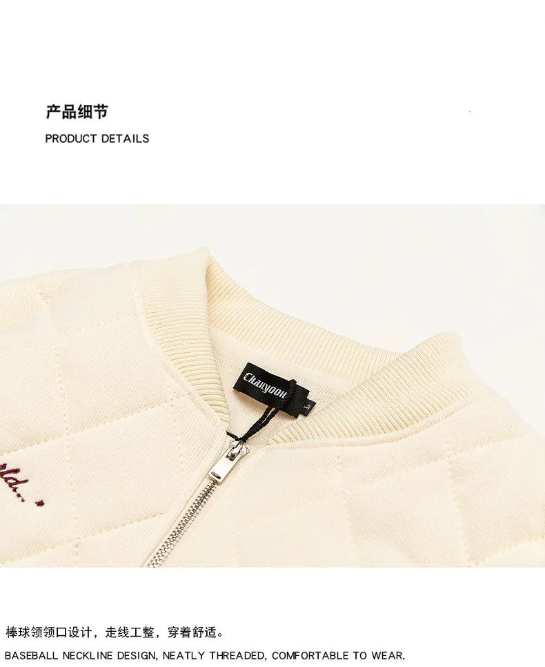2022 New American retro baseball uniforms women's winter thickened oversize fried street rhombus cotton-padded clothes