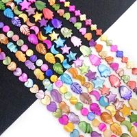 natural freshwater shell beads colorful love heart cross star shape loose spacer beads for jewelry making diy bracelet necklace