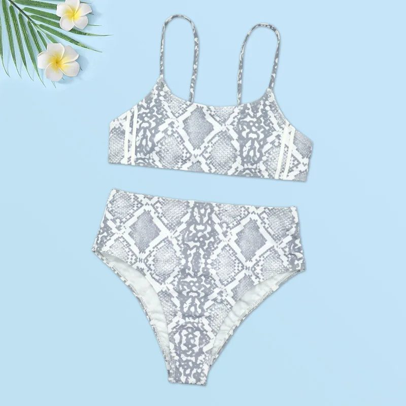 

new dynamic fashion snake skin printing bra split Bikini sets Swimsuit 2022 2 piece sets womens