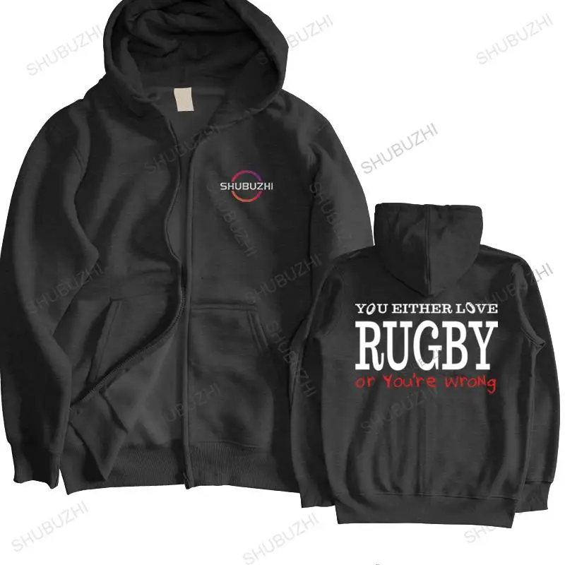 

Mens autumn winter cotton hoodie loose coat You Either Love Rugby or Your Wrong Quirky Quote man shubuzhi sweatshirt hoody
