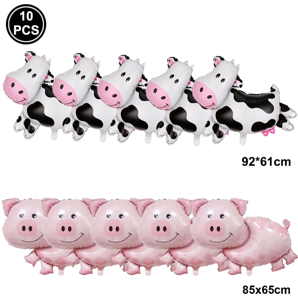 

Farm Foil Inflatable Cow Pig Balloons Barn Farm Balloons Party Animal Head Foil Balloon Kids Birthday Favors Baby Shower Decors