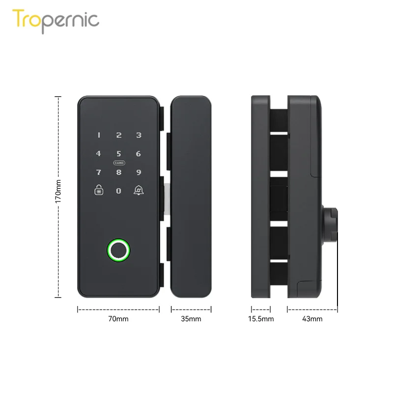 Yrhand умный безрамный стеклянный дверной замок для мобильных телефонов с