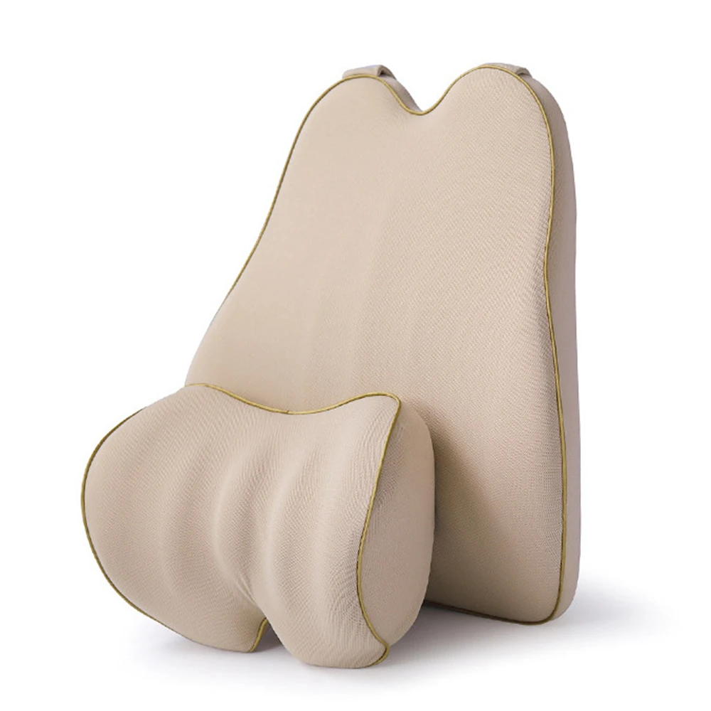 

Memory Foam Headrest Backrest for Car Slow Rebound Neck Pillow Lumbar Cushion Breathable Waist Back Support Spine Pain Relief