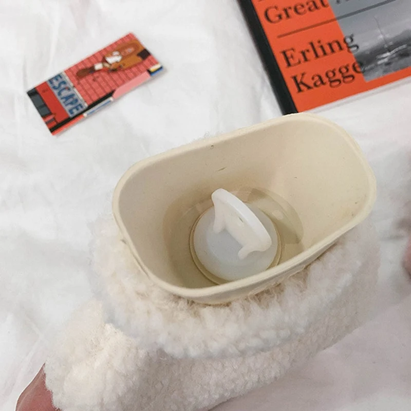 Plush Woman Water Bottle Bag  Cute Cartoon Hot Water Injection Bags Small Portable Hand Clutch Warmer Storage Bag Rubber