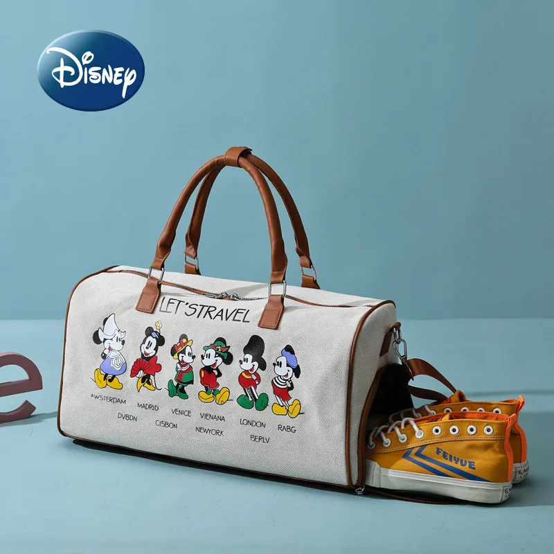 Disney 2022 Mickey New Women's Travel Bag Dry and Wet Separation Large-capacity Portable Travel Bag Fashion Outdoor Fitness Bag