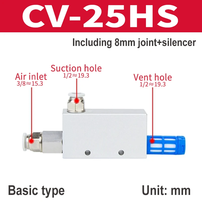

Вакуумный генератор CV-10HS CV-15HS CV-20HS CV-25HS CV-30HS