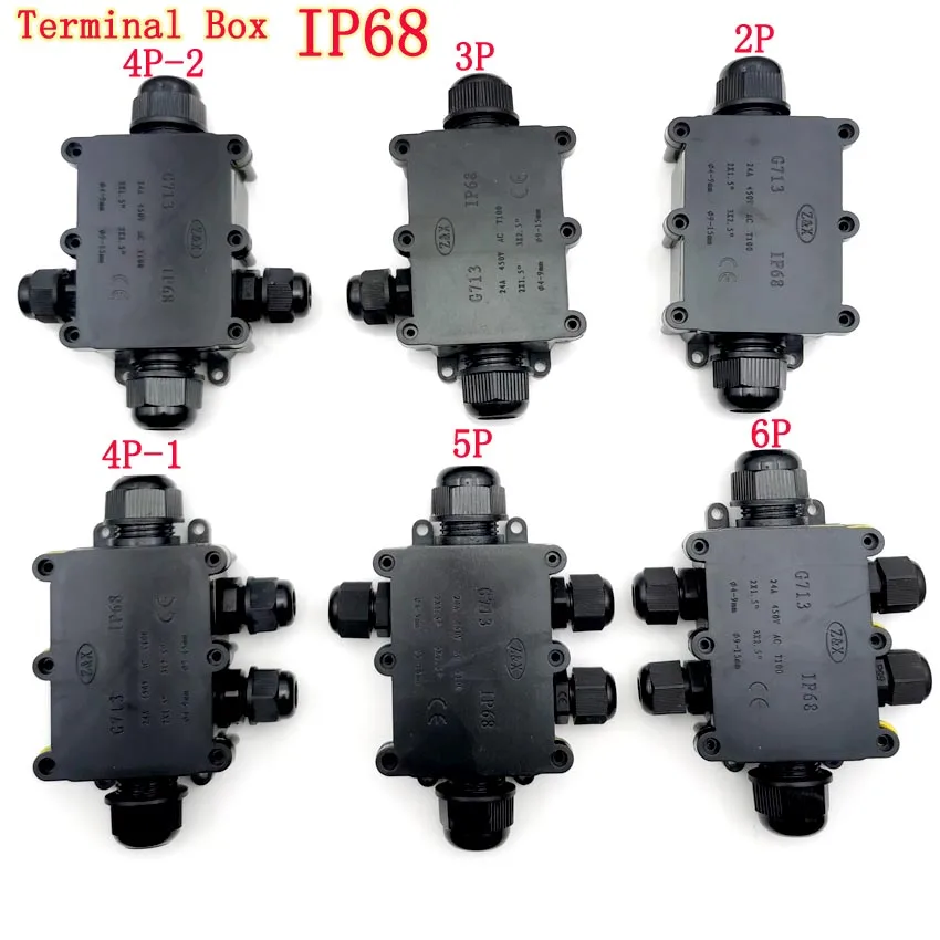 

IP68 Waterproof Junction Box Electrical 2/3/4/5/6 Way Enclosure Block Cable Connecting Line Protection for Wiring Accessories