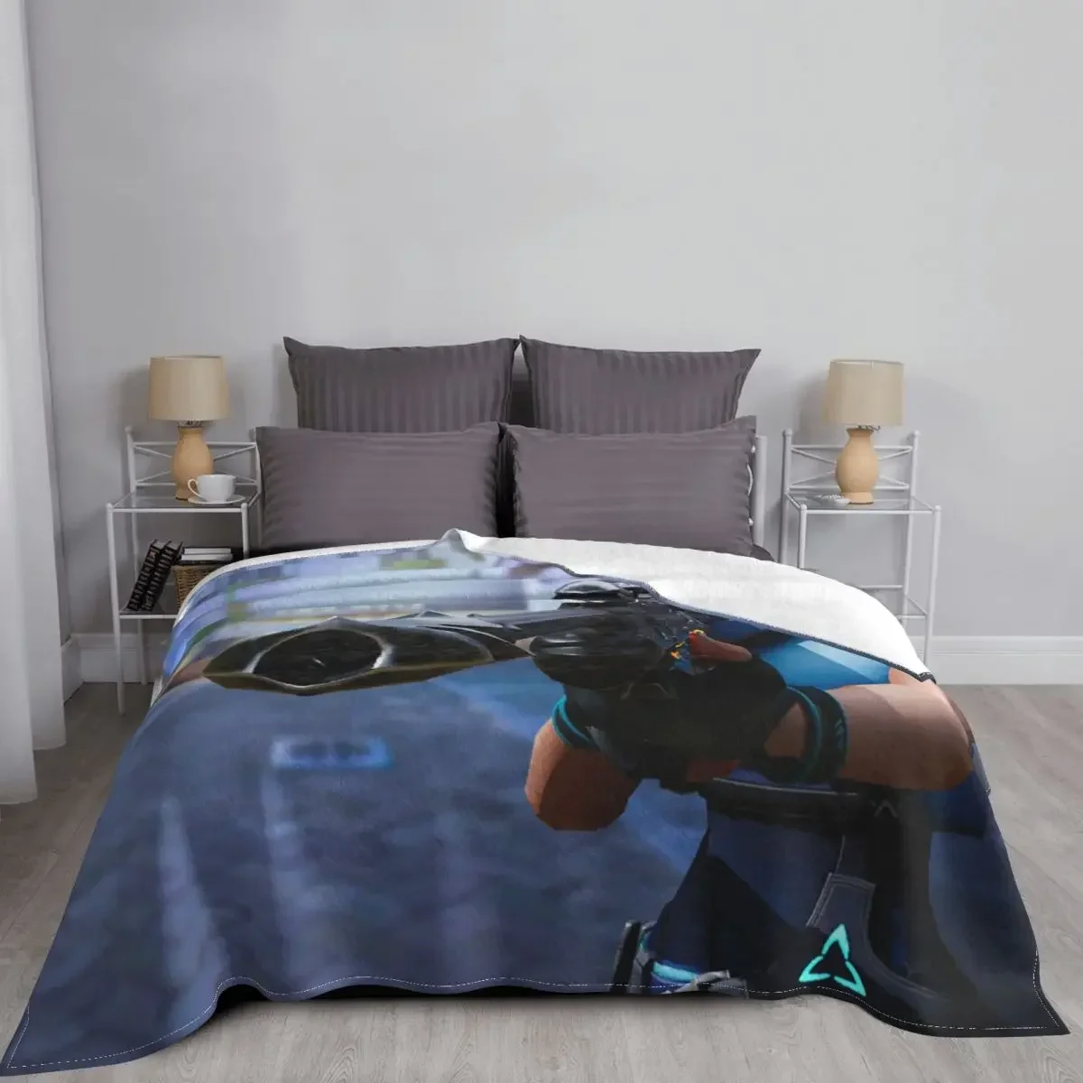 Одеяло Valorant Jett из аниме-фланели смешные теплые Пледы для стульев покрытия дивана