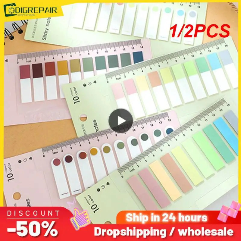

1/2PCS Sheets Colorful Notes Memo Pad Self Adhesive Label Bookmarks Notepad School Office Stationery Supplies
