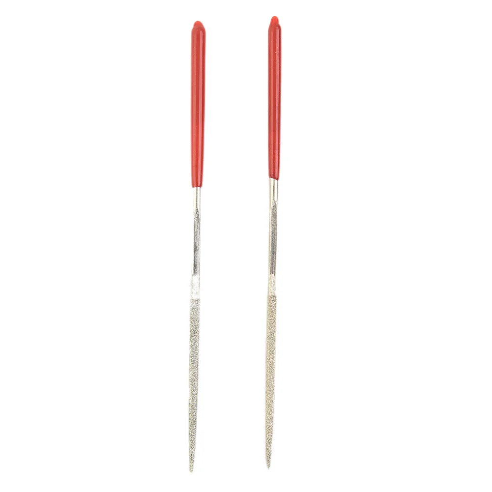 

2pcs Diamond Needle File Grinding For Metal Stone Wood Jewelry Carving 3x140mm Square Rectangle Files Set Woodworking Hand Tools