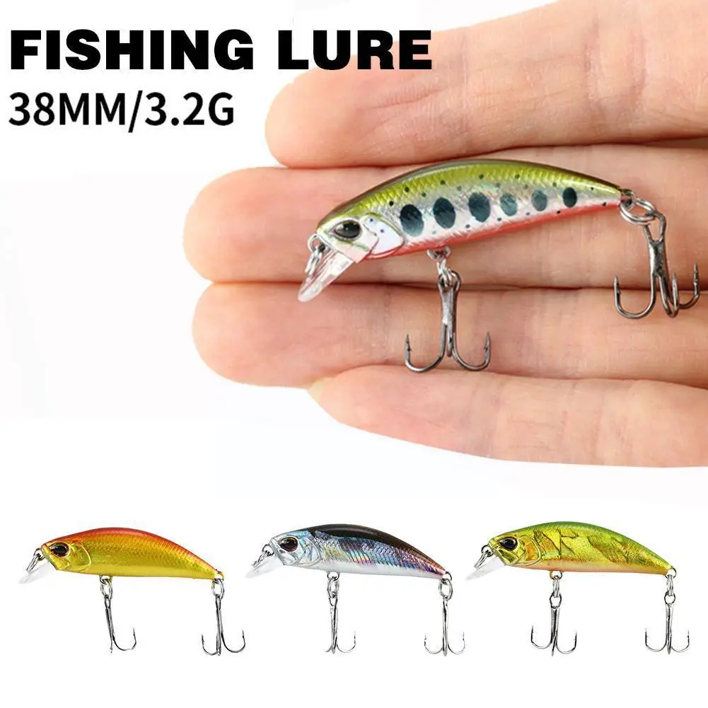 

1pc 38mm 3.2g Fishing Lure Mini Minnow Bass Trout Lure Bait Lure Fishing Fishing Outdoor Sinking Micro Accessory Wobbler Fi W2m8