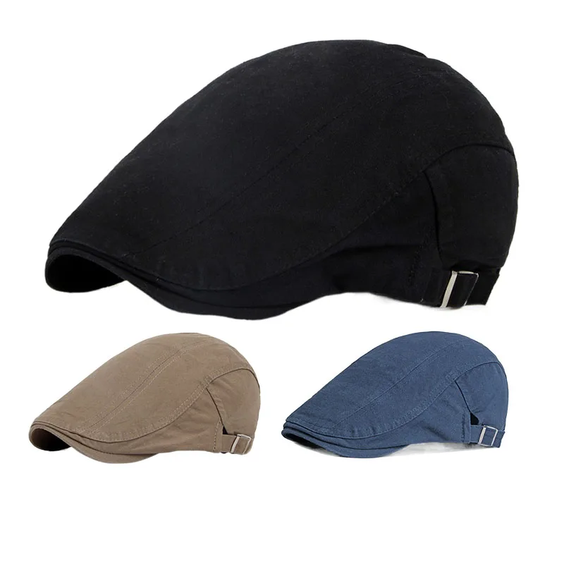 

Black Cotton Hat for Men Solid Duck Tongue Advance Hats Women Beret Spring/Summer