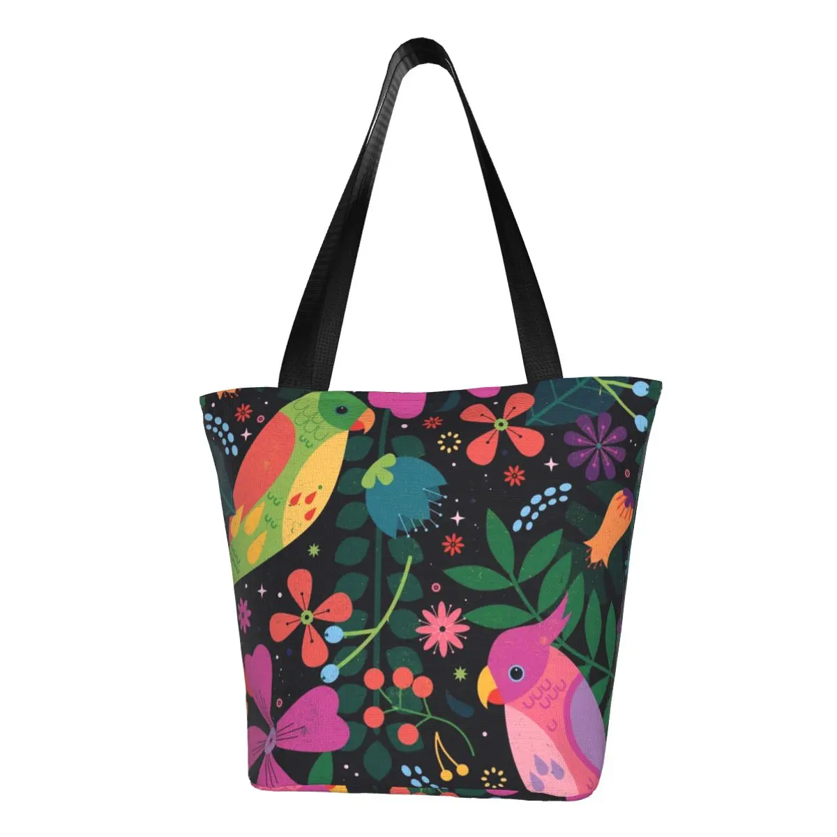 

Сумка для покупок с Зачарованными птицами, Офисная женская сумка с попугаями, многоразовые Полиэстеровые сумки оптом