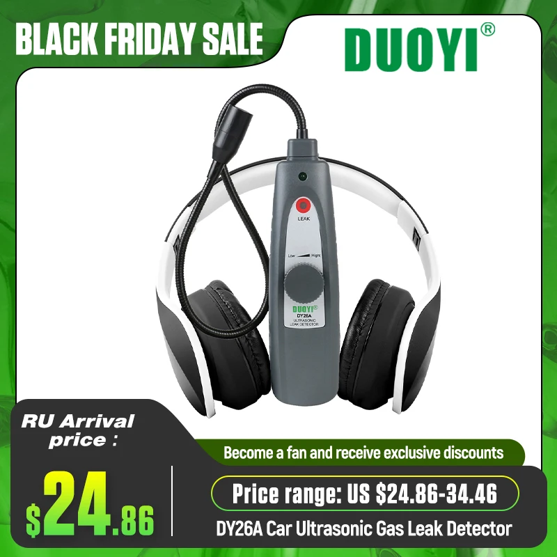 

Портативный автомобильный мини ультразвуковой детектор утечки газа DUOYI DY26A, уличный тестер уплотнения с звуковой светильник вой сигнализац...