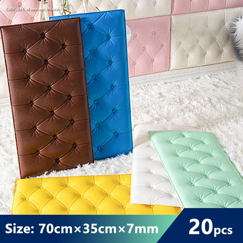

35cmx70cm Foam 3D Foam Wall Sticker Self-Adhesive Wallpaper Room Decoration Home Decoration Waterproof Anti-Collision 3D Panel