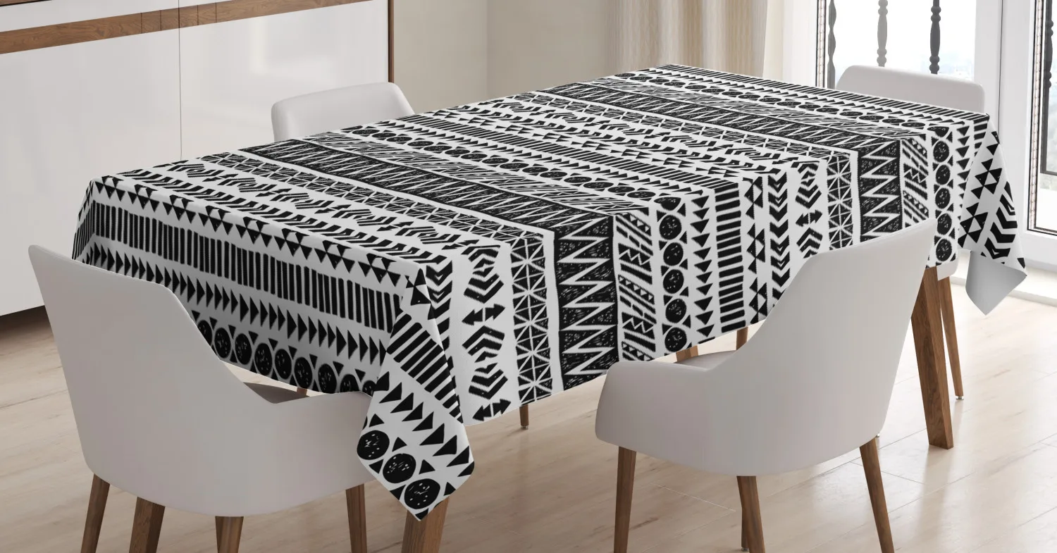 Полосатая скатерть Триппи мистик ацтекская культура античная ткань с принтом