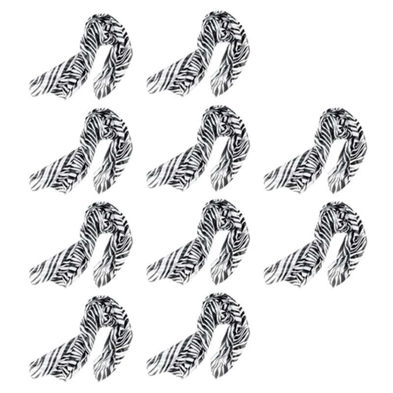 

ASDS-10X Black White Chiffon Zebra Strips Striped Women Shawl Scarves Wrap Pashmina Gift