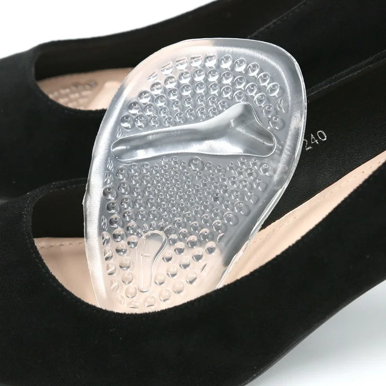 

10 Pairs High-heeled Shoes Front Sole Pad Silicone Soft Shock Absorption Bump Anti-skid Adhesive Self-adhesive Insole
