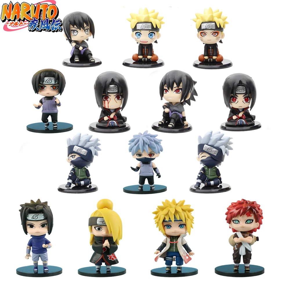 

14 Style Naruto Cute Q Version Anime Figure Uchiha Sasuke Hatake Kakashi Uchiha Itachi Car Decoration Model Children Toy Gift