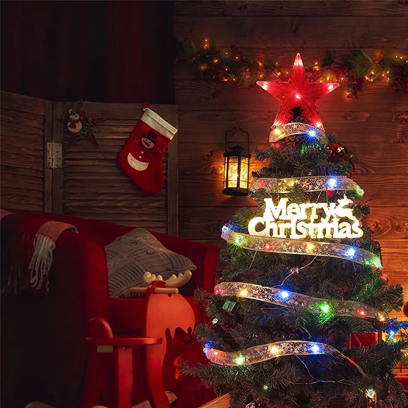 

Рождественская лента, светильник свет, Рождественское украшение, сделай сам, банты, гирлянда, светящаяся гирлянда, украшения для дома, Рождественский Декор, новый год, Рождество