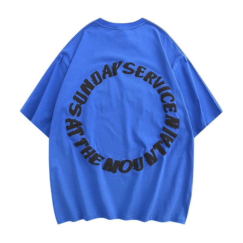 Мужская и женская футболка Cpfm с принтом букв пены Топ в стиле High Street масштабе 1:1