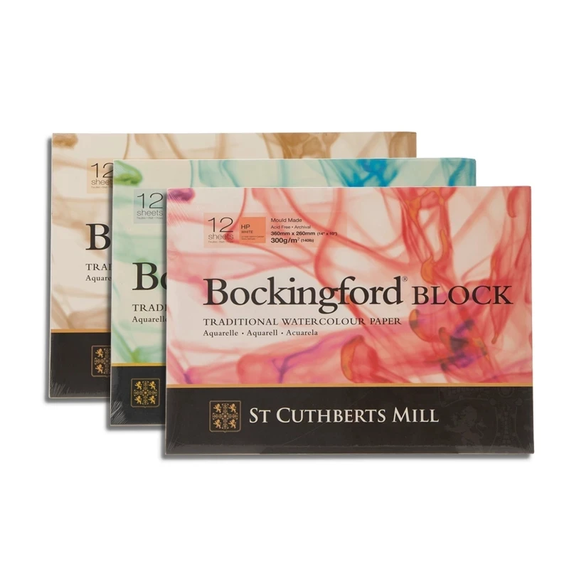 British Santos BOCKINGFORD Watercolor Paper Watercolor Book Single-sided Glued Watercolor book 300g Fine Lines Medium And Coa