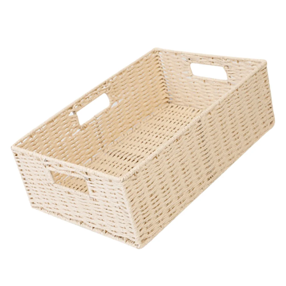 

Basket Woven Storage Baskets Seagrass Sundries Organizer Holder Hamper Hand Willow Wickertable Square Desktop Home Rattanbin