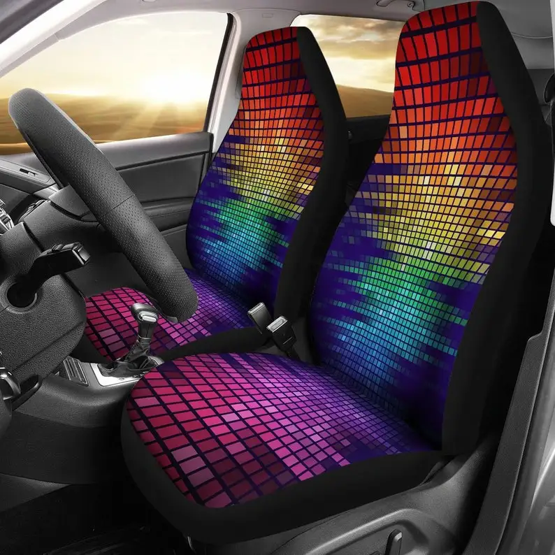 

Colorful Abstract Music Equalizer Car Seat Covers Pair, 2 Front Seat Covers, Car Seat Covers, Car Seat Protector, Car Accessory,