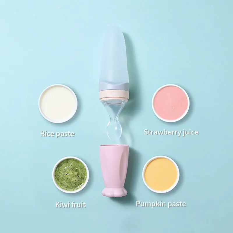 Сжималка для кормления младенцев детская силиконовая ложка овощей фруктов риса
