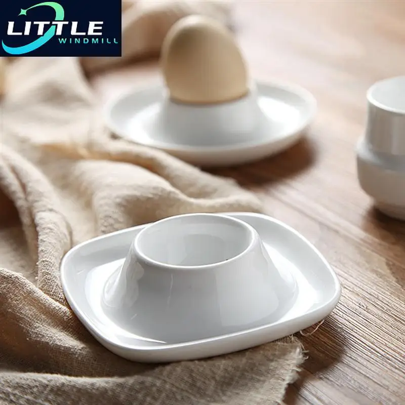 2pcs ceramic egg cup simple breakfast holder home stand rack kitchen restaurant white eggs gadgets cooking accessories free global shipping
