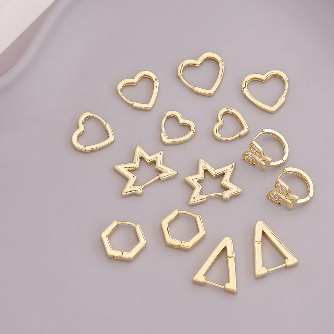 

LuxHoney Trendy Simple Gold Plated Minimalism Geometric Hoop Earring for Women OL Student In Party Office Campus