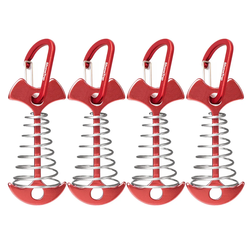 

4pcs Tent Stake Nails Fish Bone Shape Tent Peg Outdoor Spring Hook Tent Supplies