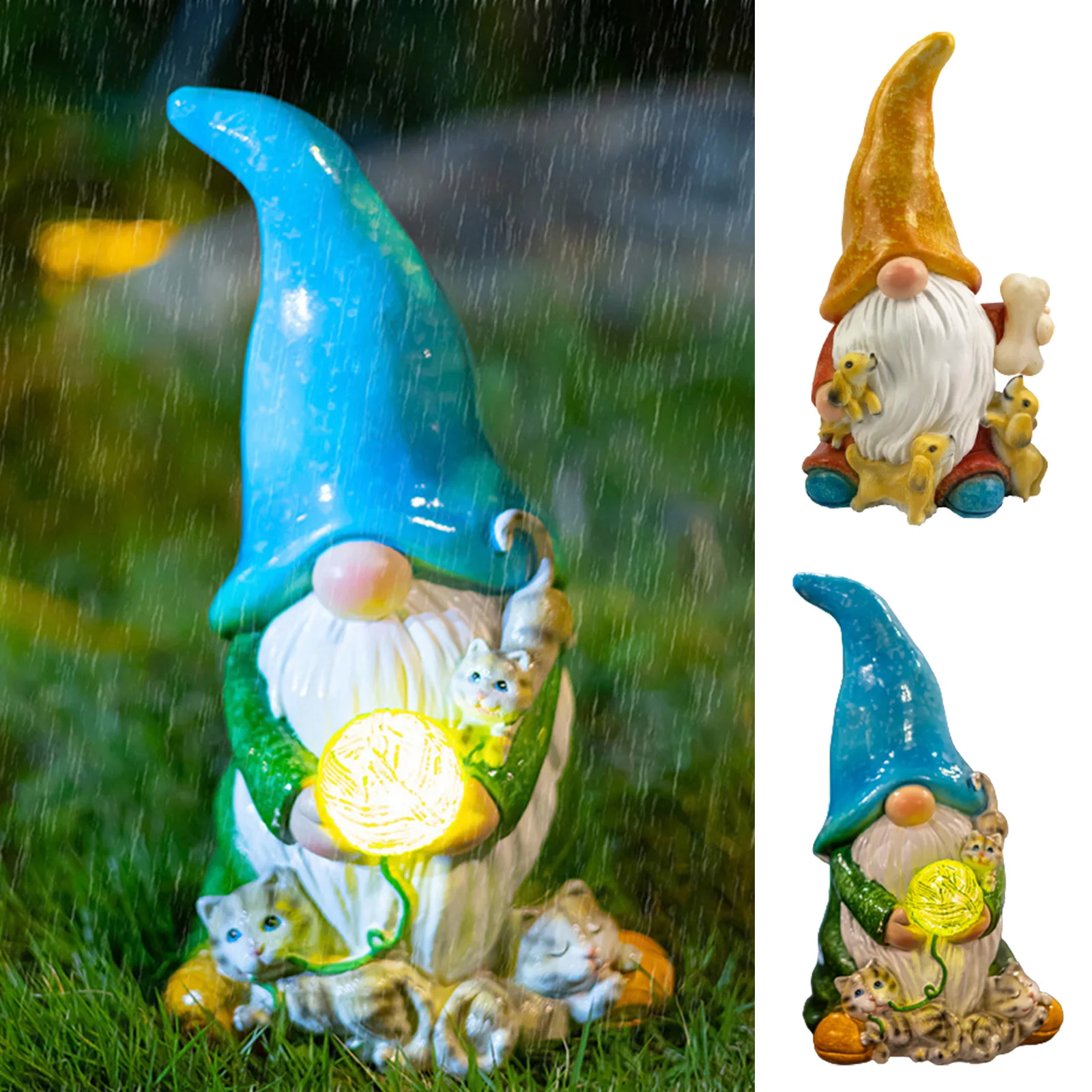 

Solar Resin Faceless Gnome Statue Art Crafts Luminous Goblin Dwarf Statues Ornaments Gifts Party Decor for Holidays Housewarming