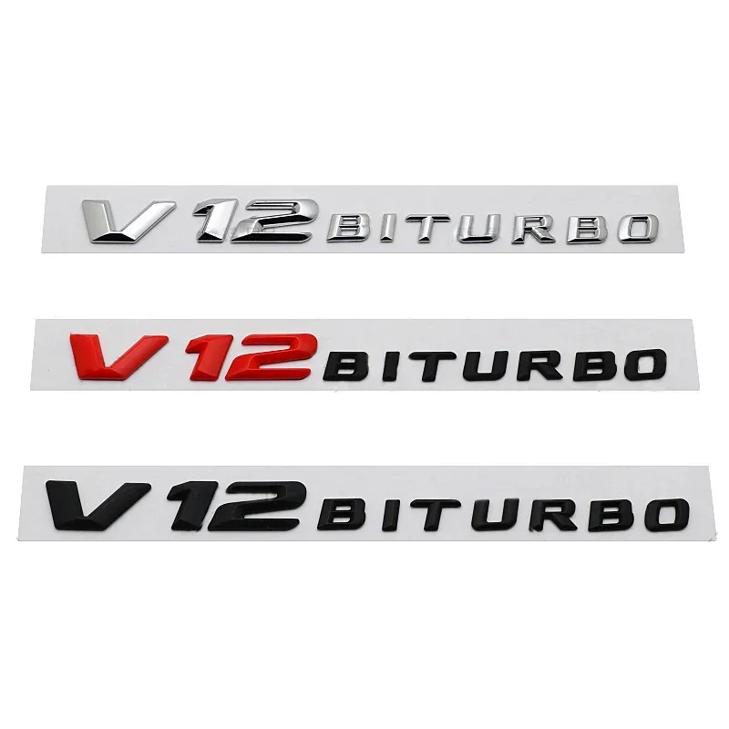 V12 BITURBO логотип автомобиля боковая эмблема на крыло наклейка значок багажника для