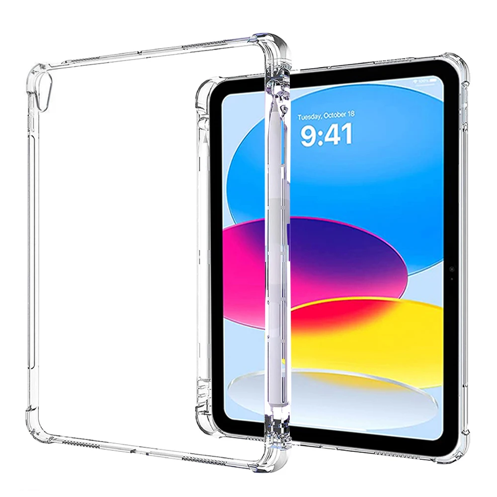 

Противоударный чехол для планшета Apple iPad 10, 2022, 10,9 дюйма, 10 поколения, прозрачный мягкий силиконовый чехол из ТПУ, прозрачная задняя крышка