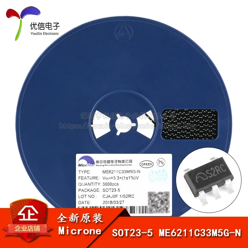 

Genuine ME6211C33M5G-N SOT23-5 3.3V0.5A low dropout linear voltage regulator chip