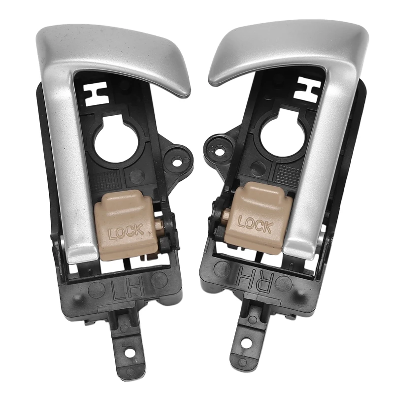 

Left + Right Side Interior Inner Door Handle for 2007-2012 Hyundai Santa Fe with Beige Knob 82610-2B010 82620-2B010